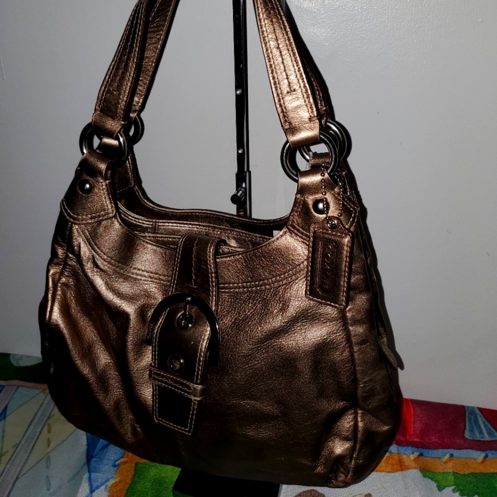 COACH Soho LYNN Black Glove Leather HOBO Shoulder Handbag - Picture 7 of 9